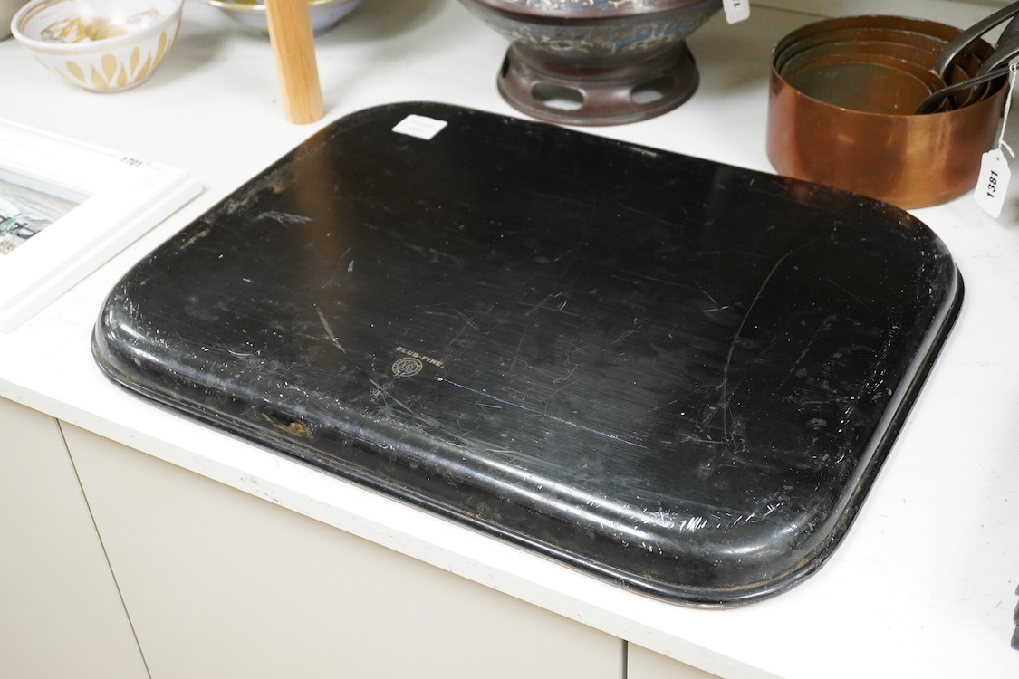 An early Victorian papier mache tray, 61cm x 47cm